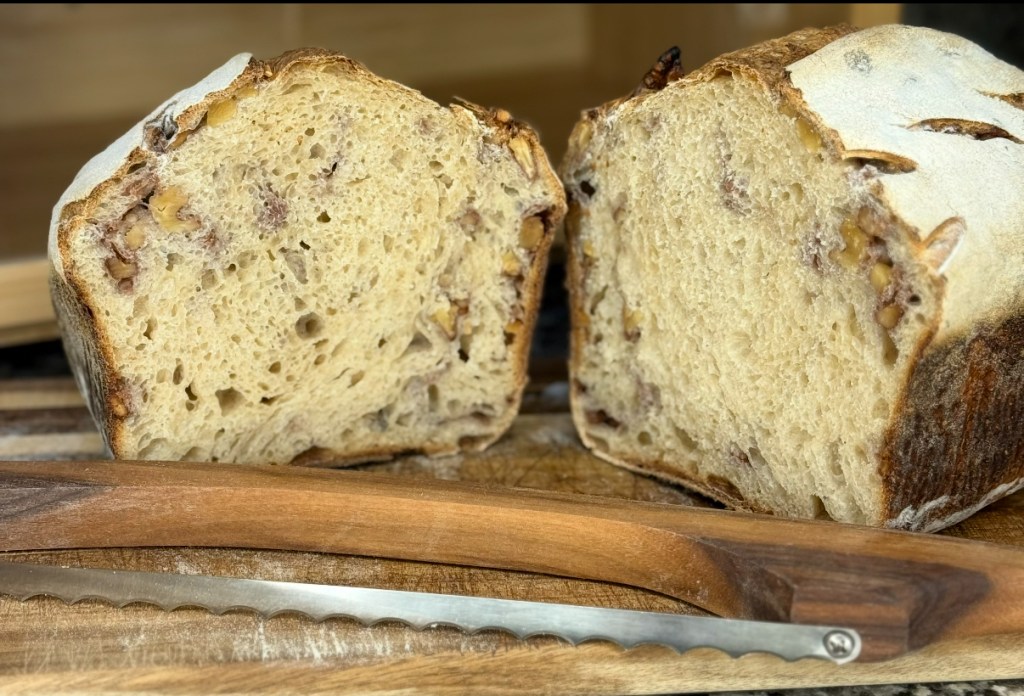 Sourdough cinnamon, walnut loaf.